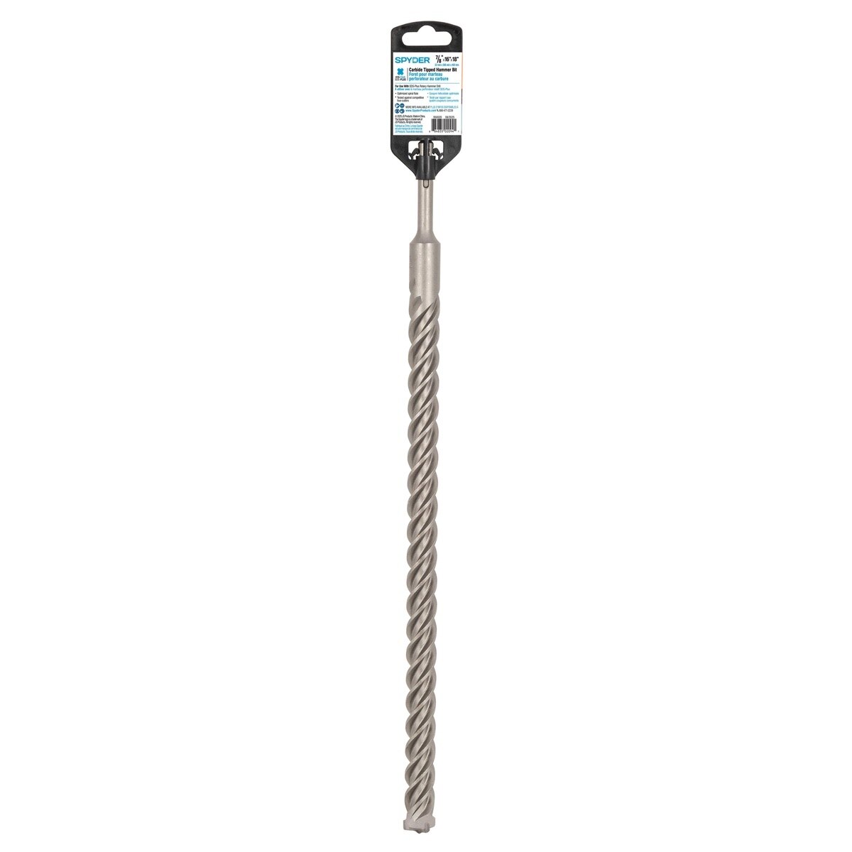 Spyder 950020 3/4 in x 18 in SDS-Plus 4-Cutter Carbide-Tipped Rotary Hammer Drill Bit - 5