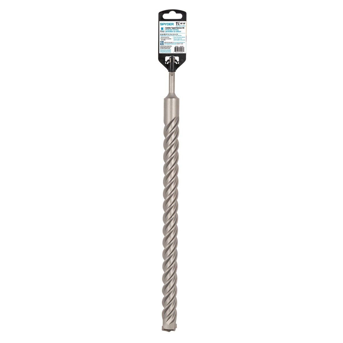 Spyder 950022 1-1/8" x 18" SDS-Plus 4-Cutter Carbide-Tipped Rotary Hammer Drill Bit - 4