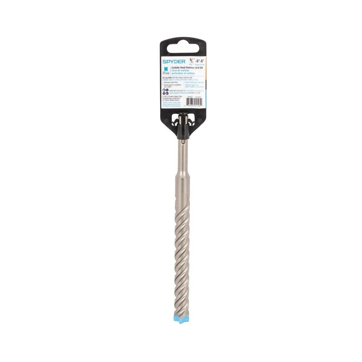 Spyder 950031 5/8 in x 6 in x 8 in SDS-Plus 4-Cutter Full-Carbide Rotary Hammer Drill Bit - 5