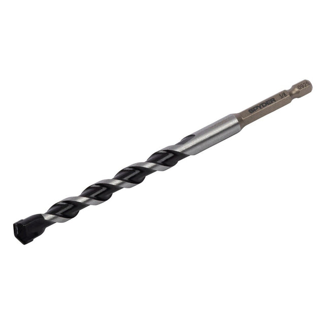 Spyder 950059 3/8" x 6" Impact Shank Hammer Drill Bit with 1/4" Hex Impact Shank