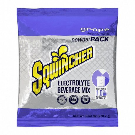 Sqwincher 159016006 1 gal Grape Electrolyte Beverage Powder Mix 9.53 oz Packets (80 Pack)
