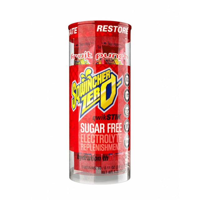 Sqwincher 159060115 Qwik Stik Tubes Fruit Punch Sugar Free Electrolyte Drink Mix