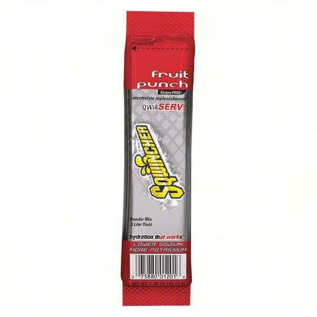 Sqwincher 159060901 Fruit Punch QwikServ Electrolyte Powder Mix 1.26 oz Makes 16.9 fl oz
