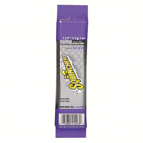 Sqwincher 159060904 Grape QwikServ Electrolyte Powder Mix for 16.9 fl oz Bottles, 1.26 oz