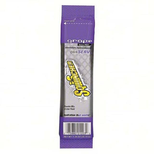Sqwincher 159060904 Grape QwikServ Electrolyte Powder Mix for 16.9 fl oz Bottles, 1.26 oz