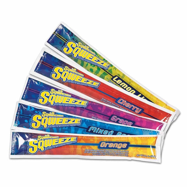 Sqwincher 159060962 Assorted Flavor Electrolyte Freezer Pops for Hydration (150 Count)
