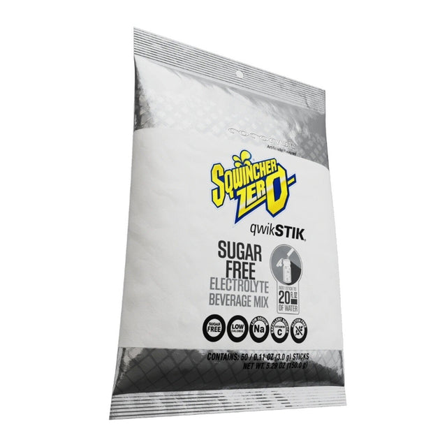 Sqwincher 159060972 Qwik Stik Zero Coconut Sugar Free Electrolyte Beverage Mix for 20 oz Water (50 Pack)
