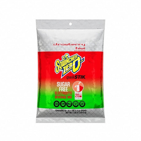 Sqwincher 159060975 Sugar Free Strawberry Kiwi Qwik Stik Electrolyte Drink Mix 20 oz (50 Pack)
