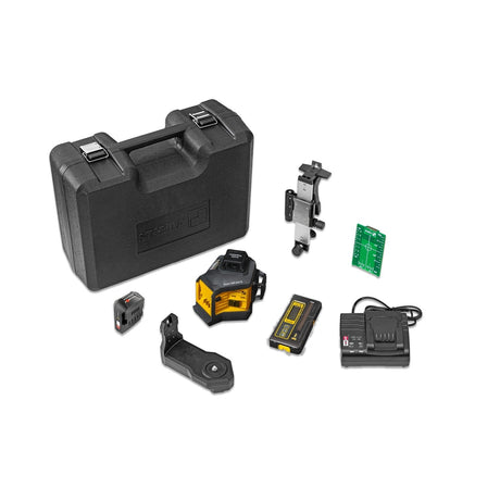 Stabila 03421 Green 3 x 360 Degree Multi Line Laser Kit with RL230RG Receiver and 12V 2Ah Battery
