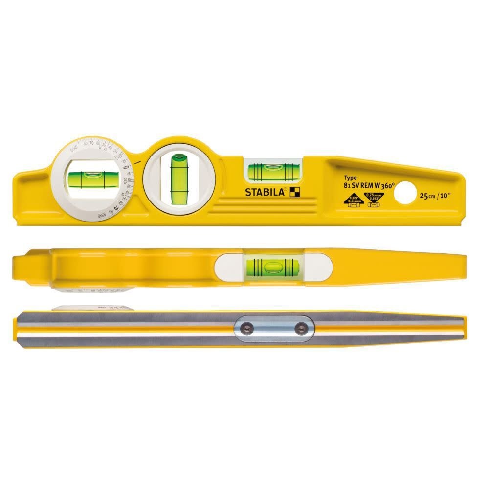 Stabila 25360 10" Type 81 SV REM Die Cast Torpedo Level 360 Degree Vial with V-Groove - 2