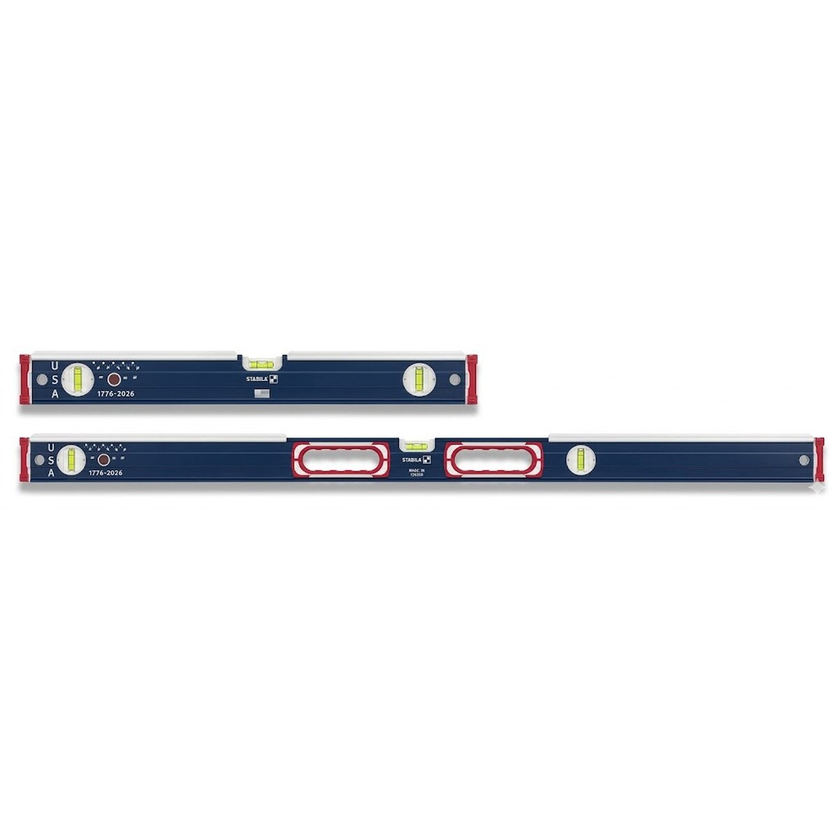 Stabila 36250 Patriot Masons Spirit Level Set Old Glory Blue Finish 24" and 48" (2 Piece Set) - 2