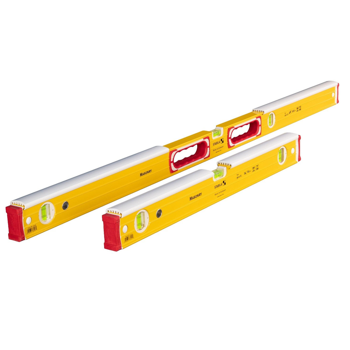 Stabila 36824 Type 196-2 K 48" and 24" Mason Level Set with Strike Zones (2 Piece)