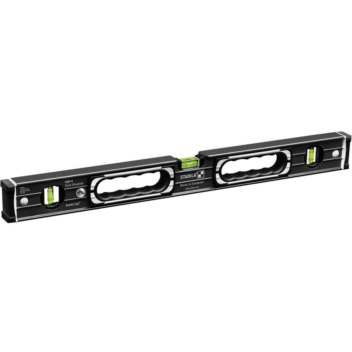 Stabila 37400 Dark Shadow 196-2 Spirit Level Set 16 in. / 24 in. / 48 in. / 72 in. with Carrying Case (5-Piece) - 2