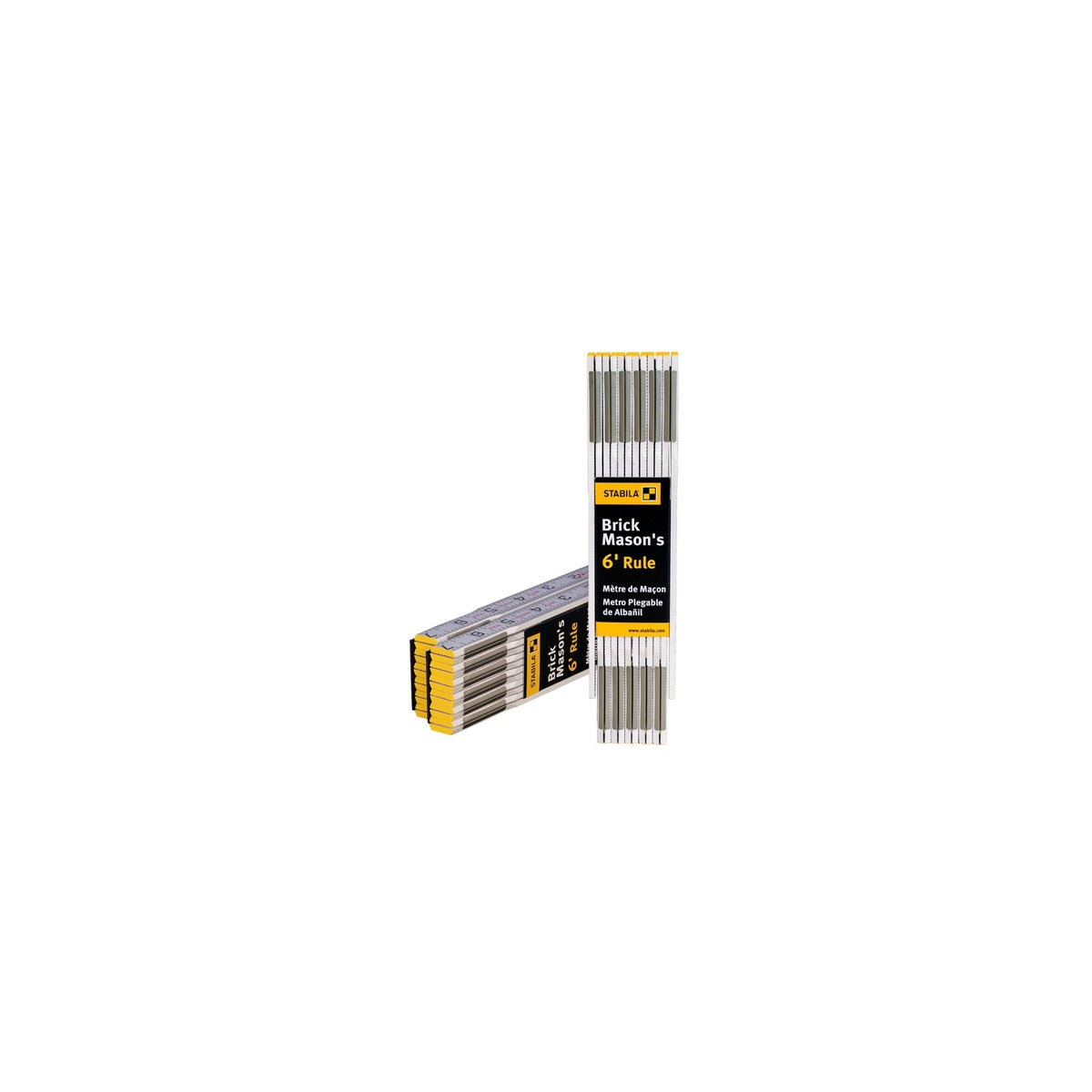 Stabila 83001 Masons Folding Ruler with 1/16ths Scale and Beechwood Construction (3 Pack)