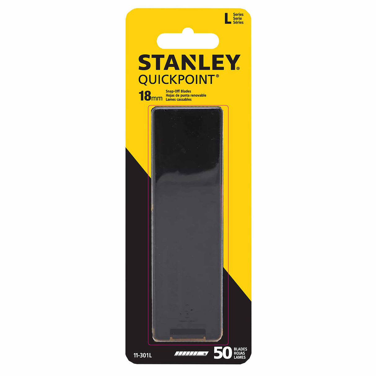 Stanley 11-301L Quick-Point™ Snap-Off Blades 18mm w/ Dispenser - 50 Pack