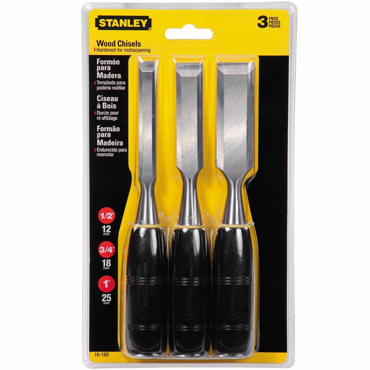 Stanley 16-150 150 Series Chisel Short Blade Set – 3 Pc - 2