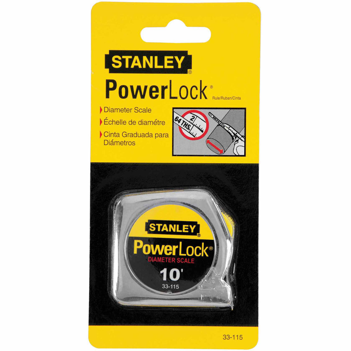 Stanley 33-115 PowerLockPocket Tape Rule w/ Dia. Scale 1/4" X 10' - 2