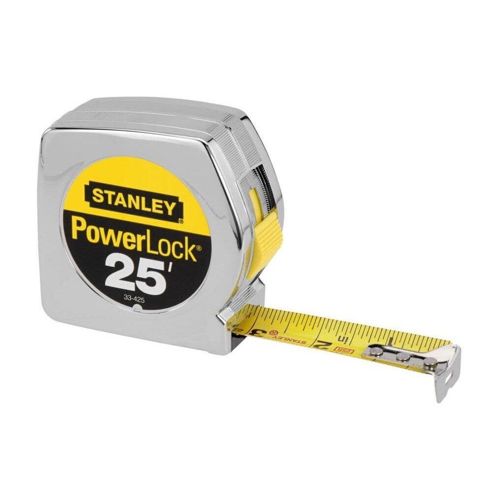 Stanley 33-425THR PowerLockClassic 1" x 25' Tape Measure with Blade Lock and Belt Clip
