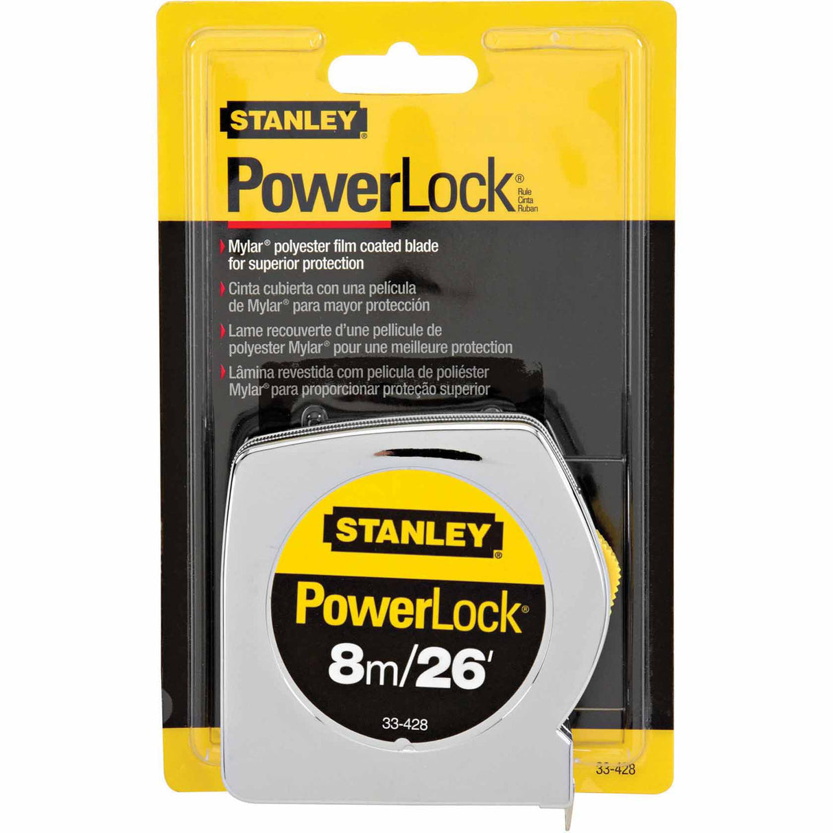 Stanley 33-428 1"x26' (8m) PowerLock Metric/English Tape Measure - 2