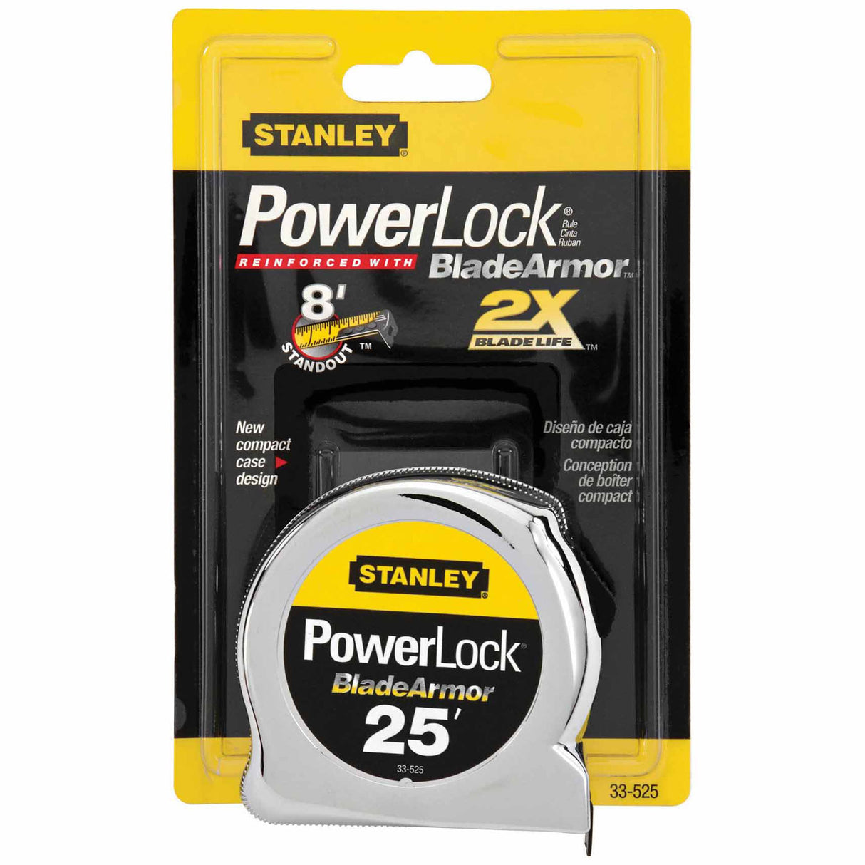 Stanley 33-525 PowerLockTape Rule w/ BladeArmor™ Coating 1" X 25' - 2