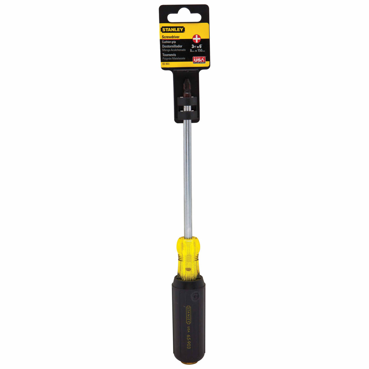 Stanley 65-903 Vinyl Grip PhillipsTip Screwdriver 3 Pt X 6" - 2