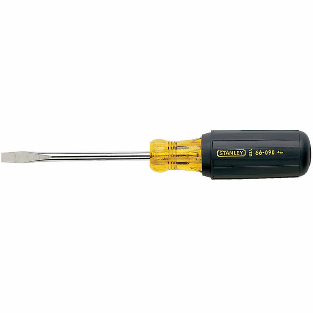 Stanley 66-090 Vinyl Grip Standard Slotted Tip Screwdriver 1/4" X 4"