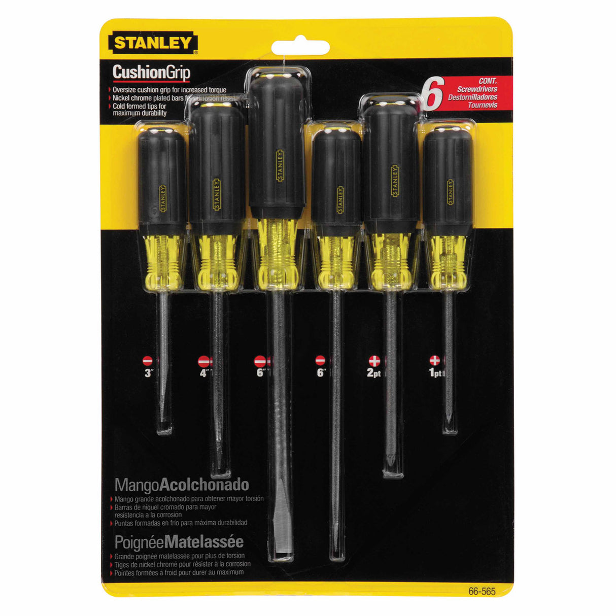 Stanley 66-565 Vinyl Grip Diy Screwdriver Set - 6 Piece - 3