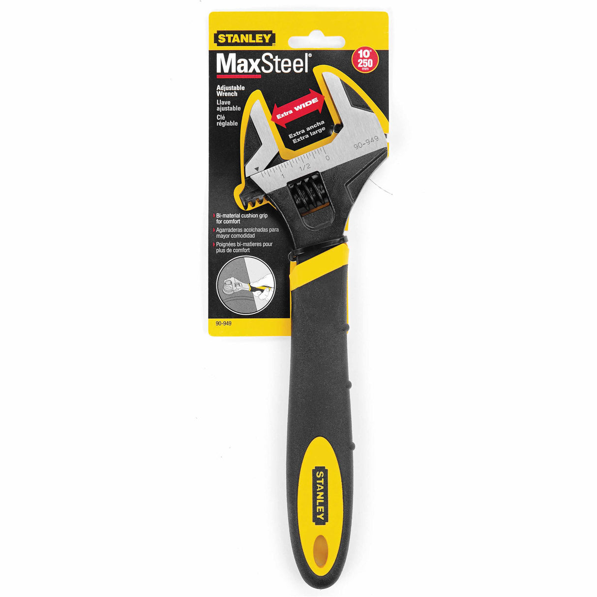 Stanley 90-949 Bi-Material Adjustable Wrench – 10" - 2