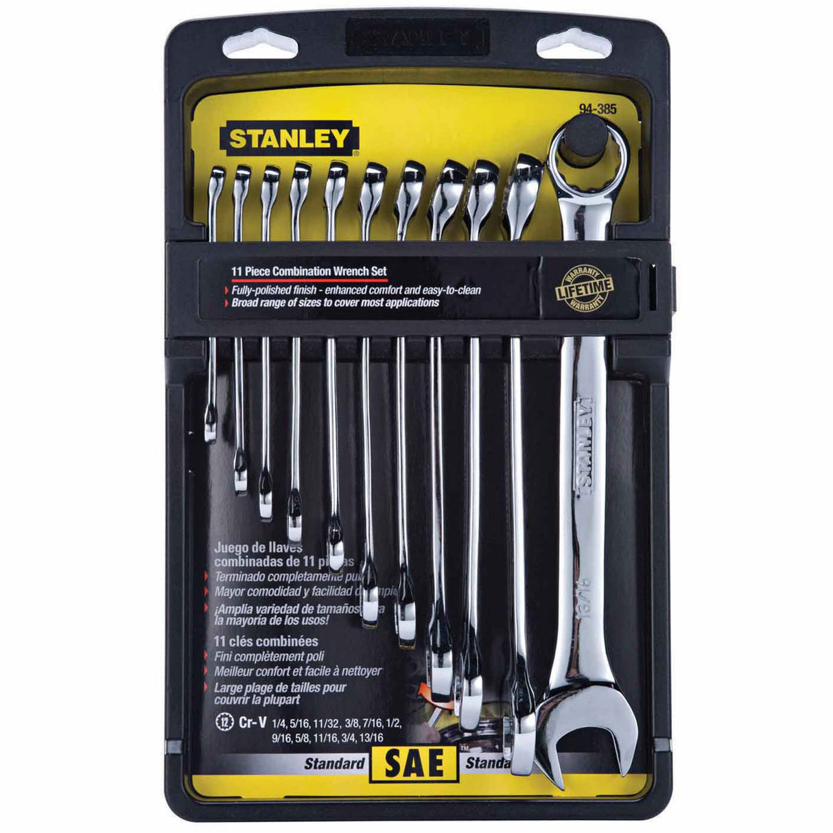 Stanley 94-385W 11 Pc Combination Wrench Set SAE - 2