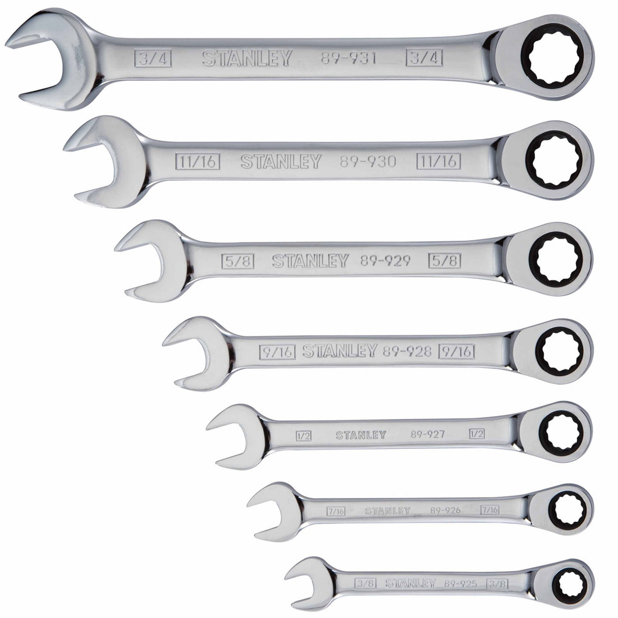 Stanley 94-542W 7 Pc Ratcheting Wrench Set SAE