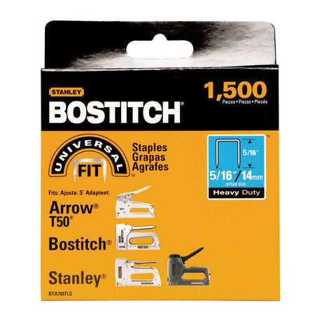 Stanley BTA705TLS 5/16" Leg x 27/64" Crown Galvanized Heavy-Duty Staples - 1,500 Count