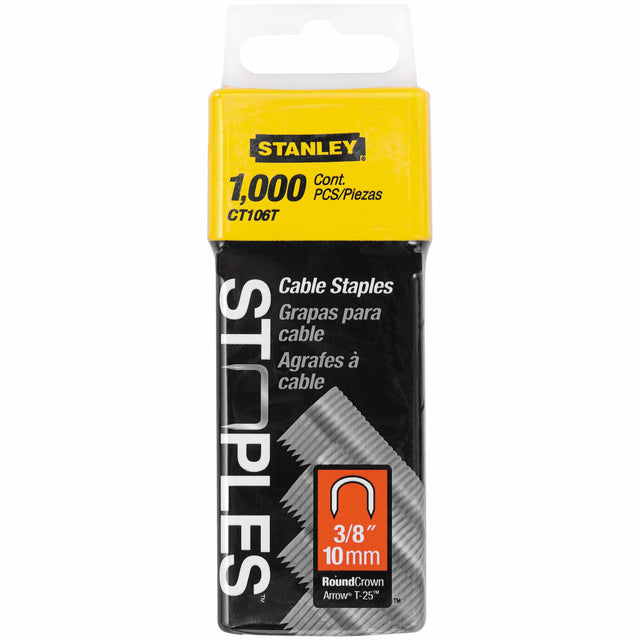 Stanley CT106T Round Crown Cable Staples 3/8" - 1,000 Pack