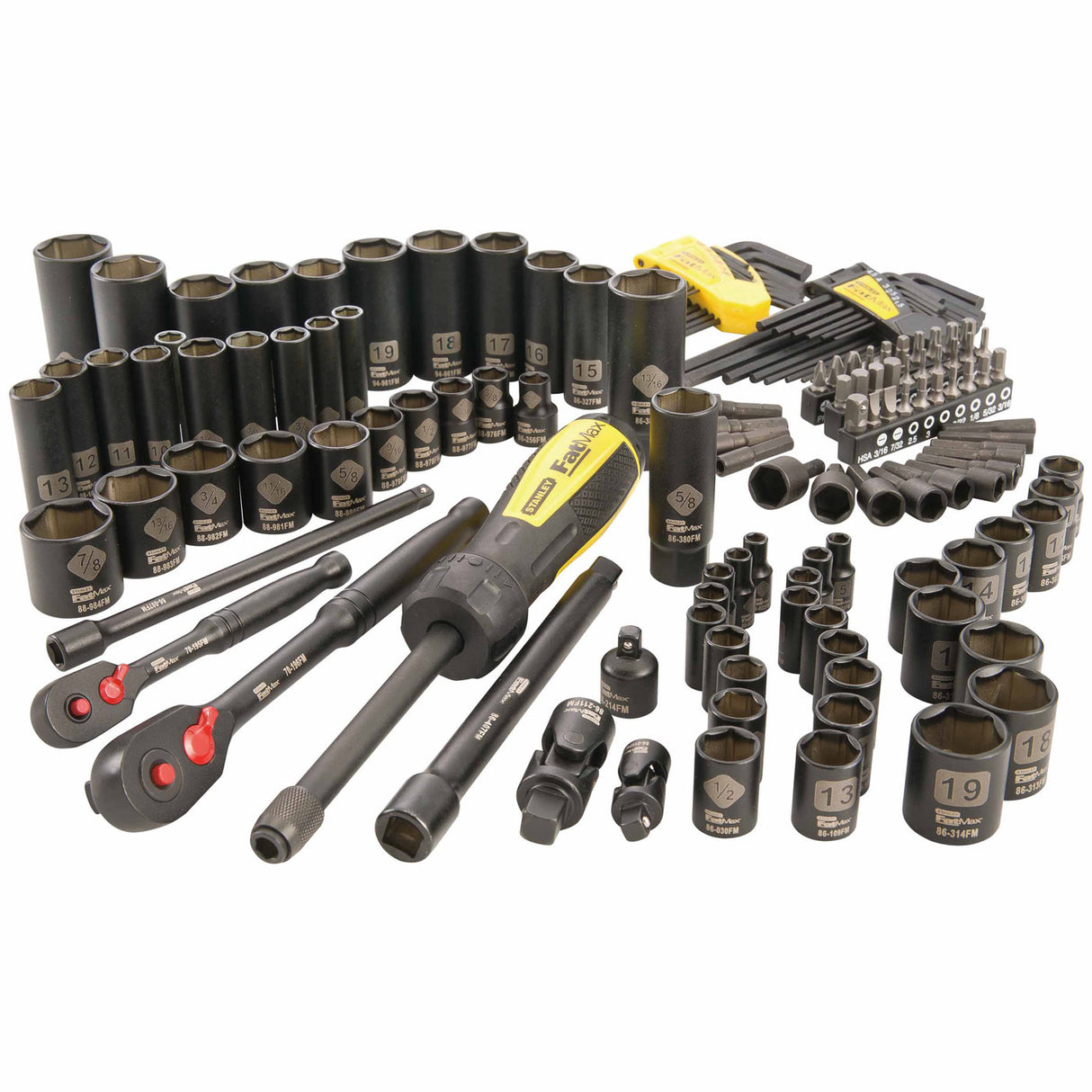 Stanley FMMT71663 141 Piece Matte Black Chrome Socket Set