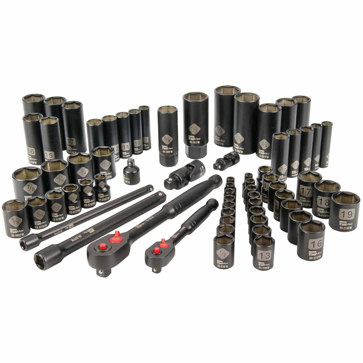 Stanley FMMT71663 141 Piece Matte Black Chrome Socket Set - 2