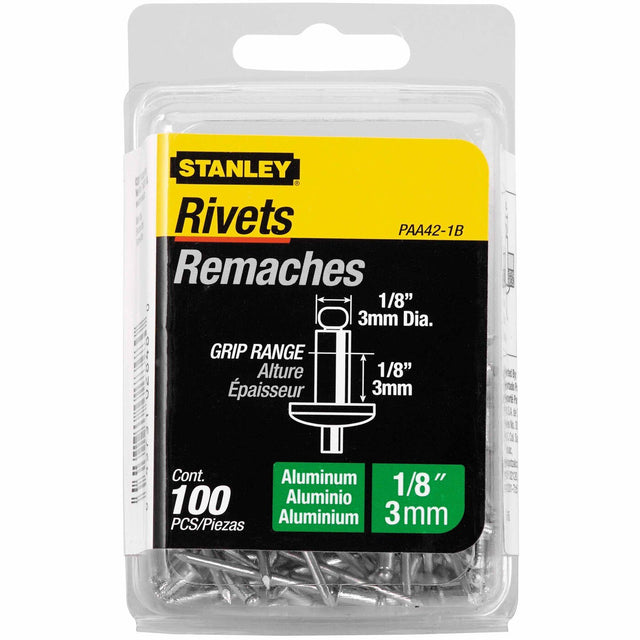 Stanley PAA42-1B Aluminum Rivets 1/8" X 1/8" - 100 Pack