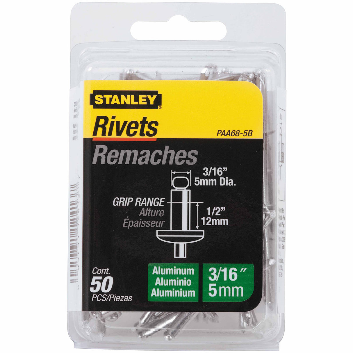 Stanley PAA68-5B Aluminum Rivets 3/16" X 1/2" - 50 Pack - 2