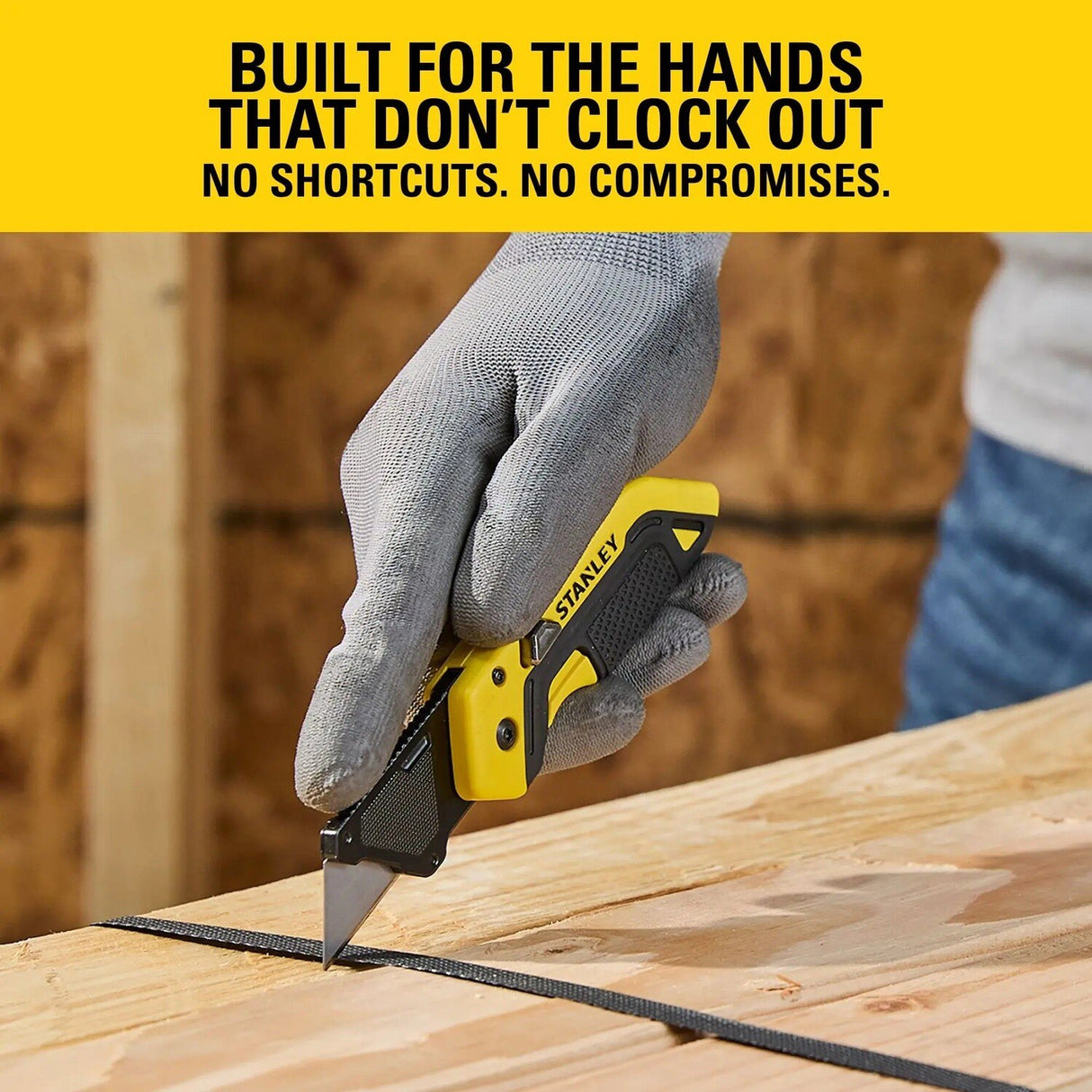 Stanley STHT10521 7.95" Fixed Blade Folding Utility Knife with Textured Grip and Belt Clip - 3