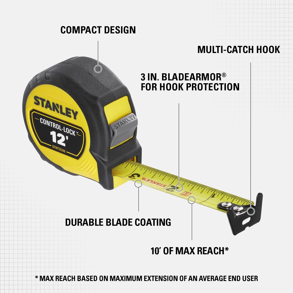 Stanley STHT37242 12 ft. CONTROL-LOCK Tape Measure - 2