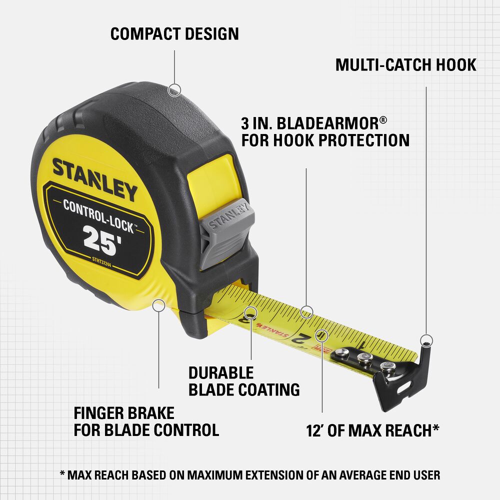 Stanley STHT37244 25 ft. CONTROL-LOCK Tape Measure - 2