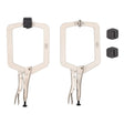 Stanley STHT84922 4-1/2" Jaw Capacity Swivel Tip Locking C-Clamp Set with 4 Pads (2 Piece)