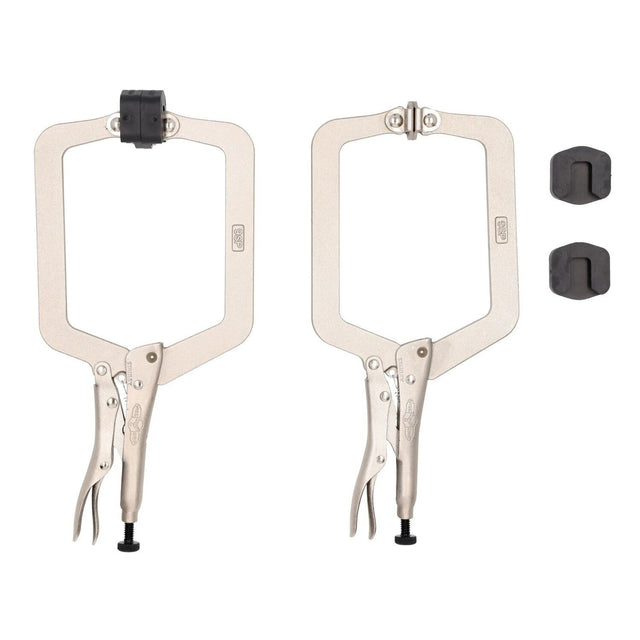 Stanley STHT84922 4-1/2" Jaw Capacity Swivel Tip Locking C-Clamp Set with 4 Pads (2 Piece)