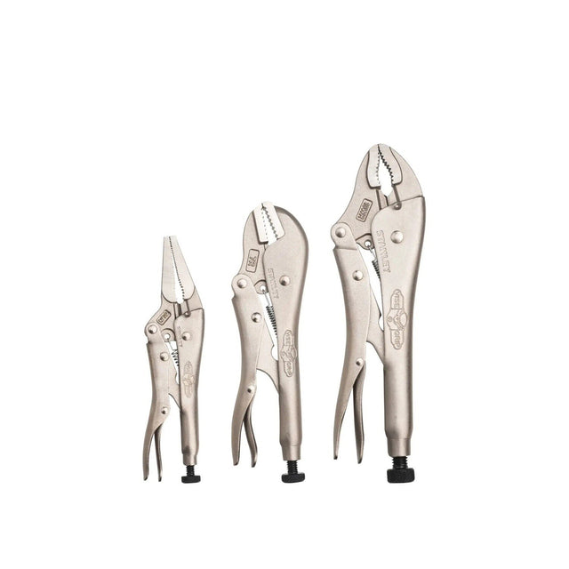 Stanley STHT84930 VISE GRIP Locking Pliers Set with Curved Straight and Long Nose Jaws (3 Piece)