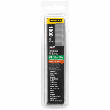 Stanley SWKBN075 Brad Nails 3/4" - 1,000 Pack