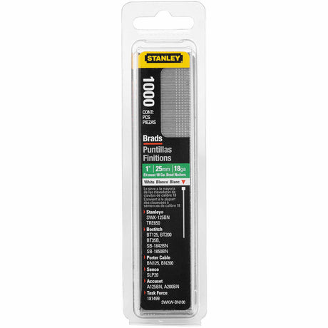 Stanley SWKWBN100 Brad Nails White 1" - 1,000 Pack