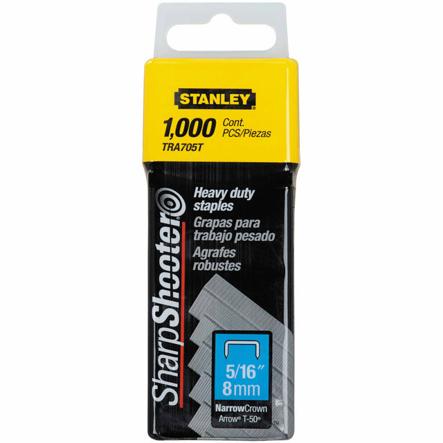 Stanley TRA705T Heavy Duty Narrow Crown Staples 5/16" - 1,000 Pack