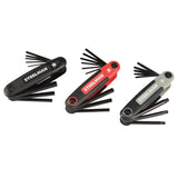 Steelman Pro 41928 Folding Hex Key Wrench Tool Set SAE Metric Torx Chamfered Ends Rubberized Grip 4.25 in. x 2.50 in. x 1.50 in. (3 Piece Set)