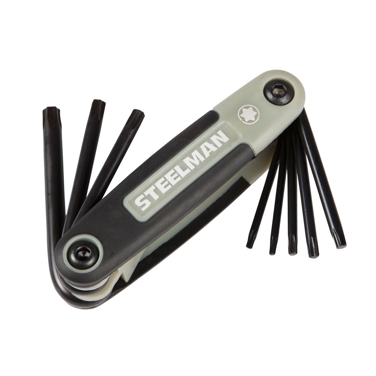 Steelman Pro 41928 Folding Hex Key Wrench Tool Set SAE Metric Torx Chamfered Ends Rubberized Grip 4.25 in. x 2.50 in. x 1.50 in. (3 Piece Set) - 4