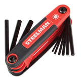 Steelman Pro 41928 Folding Hex Key Wrench Tool Set SAE Metric Torx Chamfered Ends Rubberized Grip 4.25 in. x 2.50 in. x 1.50 in. (3 Piece Set) - 6
