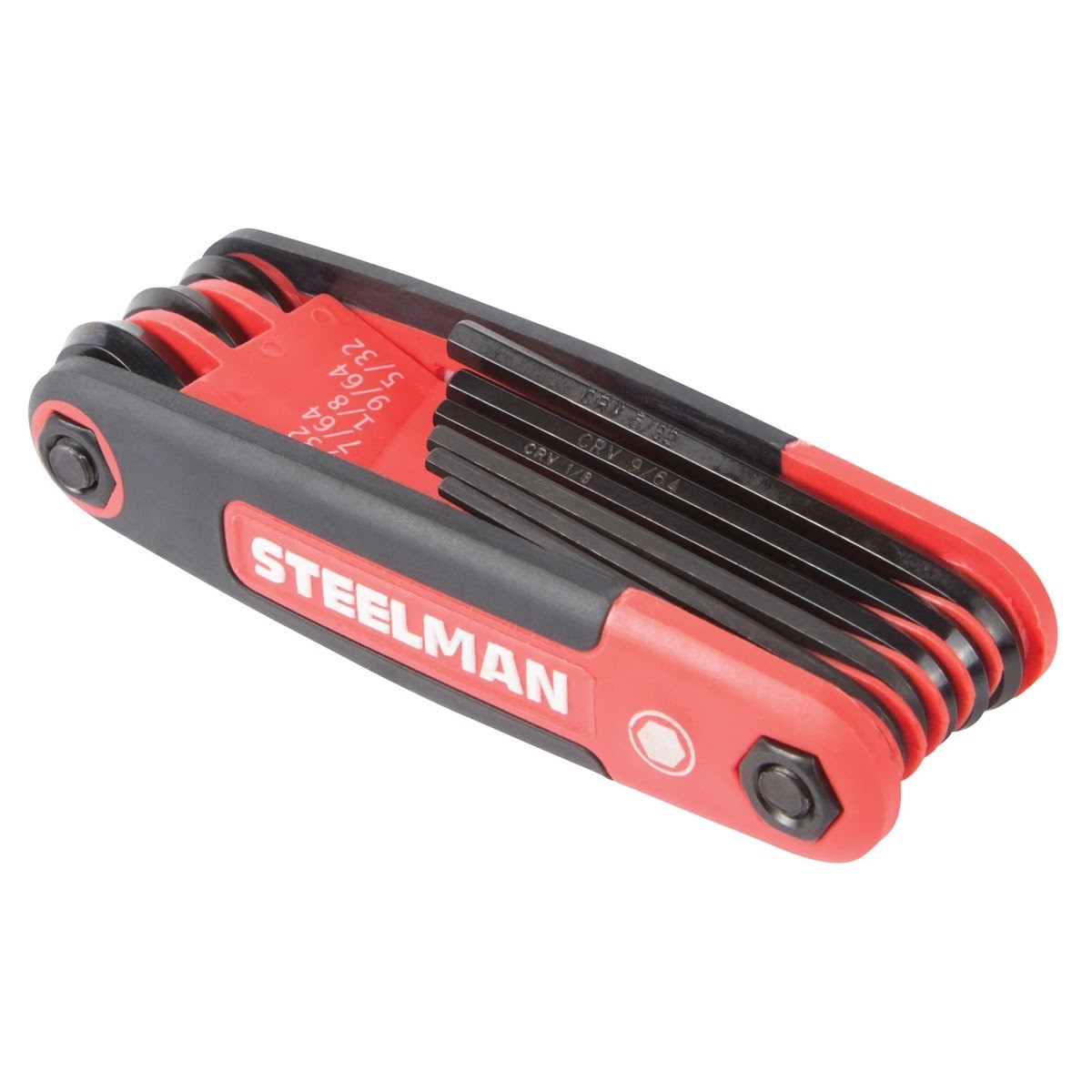 Steelman Pro 41929 Folding SAE Hex Key Wrench Set with Rubberized Grip and Chamfered Ends (9-Piece) - 3