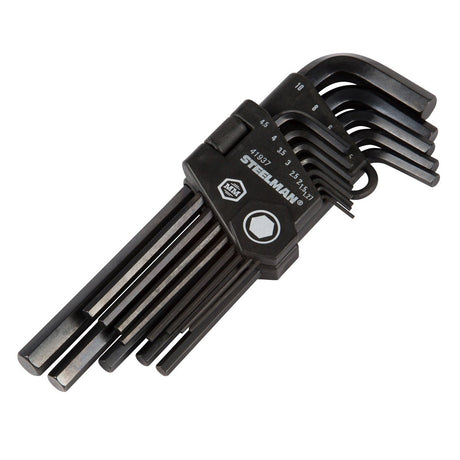 Steelman Pro 41937 13-Piece Metric Long Arm Hex Key Wrench Set with Black Oxide Finish and Storage Case (13 Piece)